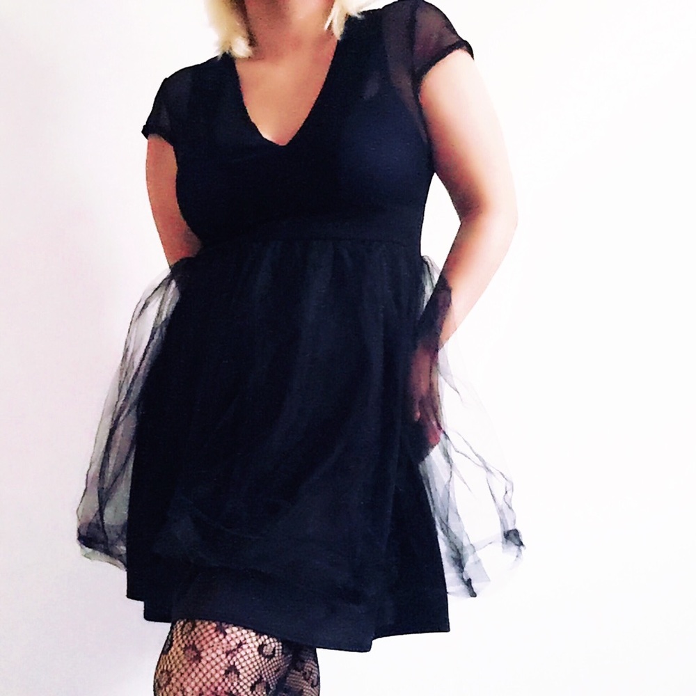 Black lightweight tulle dress